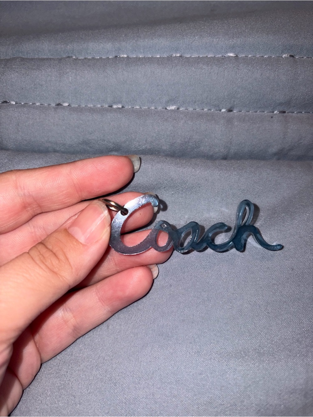 Coach Blue Script Keychain Charm - Picture 10 of 10